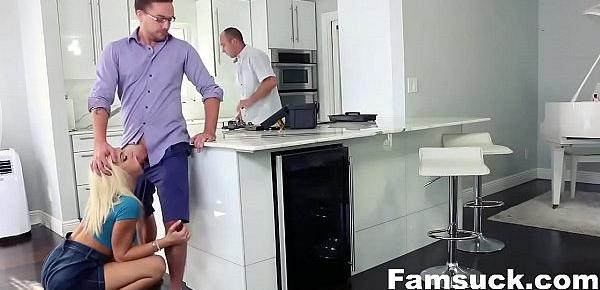  Cutie Fucks Her Step-Cousin While Uncle works| FamSuck.com
